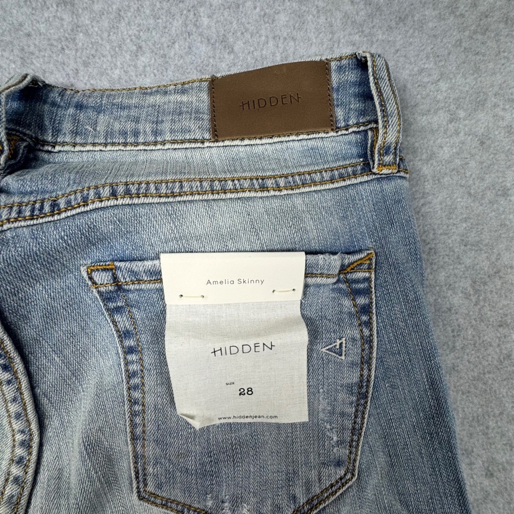 Hidden Jeans Amelia Skinny Distressed Step Hem Jeans Light Wash HD7261-LT 28 - Picture 6 of 8